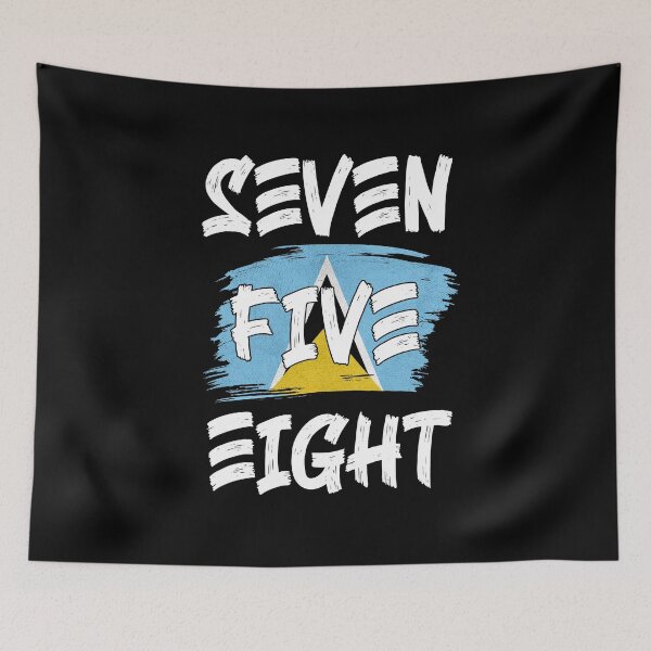 Item preview, Saint Lucia Area Code Seven Five Eight 758 St Lucia Flag designed and sold by Uppercase Tees.