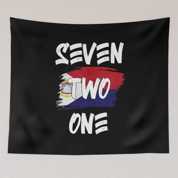 Item preview, Saint Martin Area Code Seven Two One 721 Sin Maartin Flag designed and sold by Uppercase Tees.