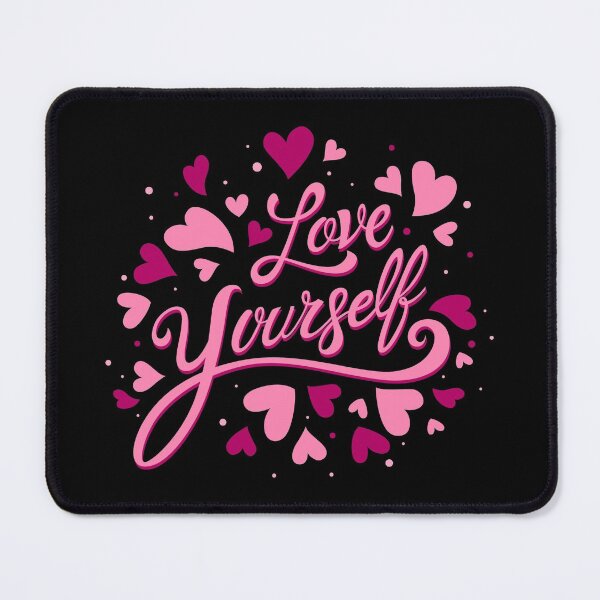 Item preview, Love Yourself with Red & Pink Hearts on Black designed and sold by ReesDesigns.
