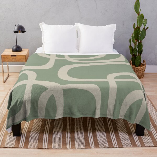 Item preview, Fine Loops Mid-Century Modern Abstract in Celadon Sage and Beige designed and sold by kierkegaard.