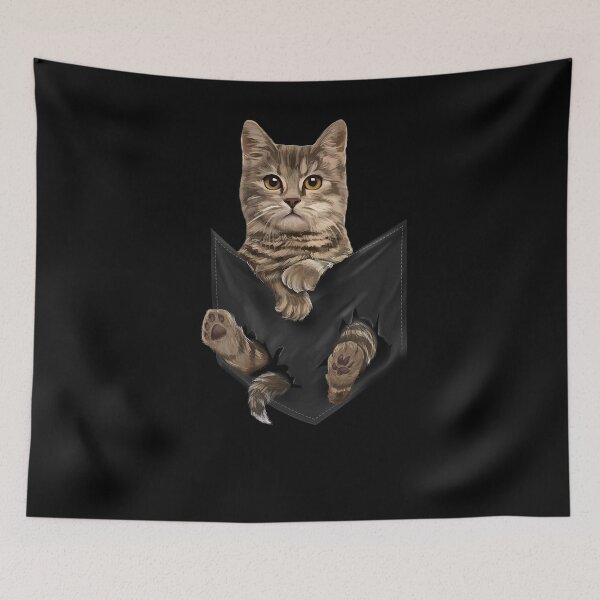 Item preview, Brown Cat Sits in Pocket designed and sold by ClareMadelane.