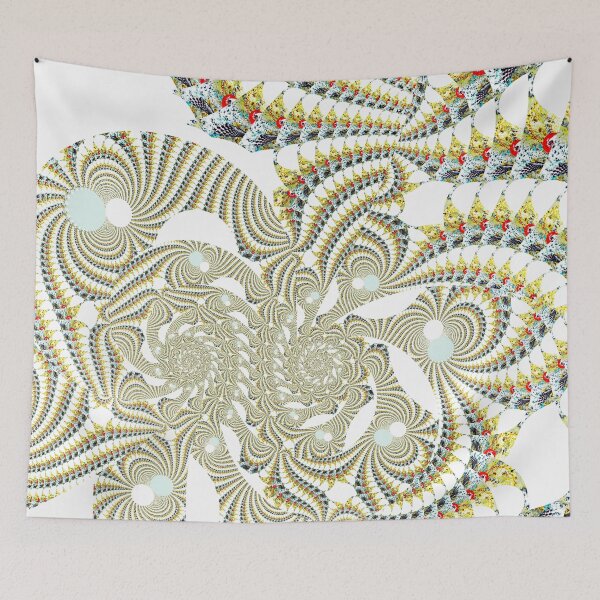 Item preview, 'Rosella (off White)'- V.4 Psychedelic/ fractal wave tapestry pattern / Digital Painting by The Raumier   designed and sold by N-W-T-S-I-O.