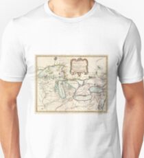 Vintage Map of The Great Lakes (1755) Unisex T-Shirt