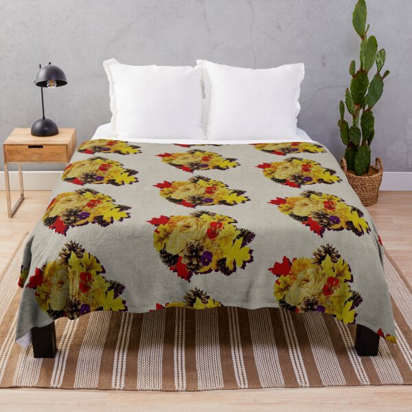 Item preview, Pattern Fall Floral burnt effect on burlap designed and sold by Eejee-SK.