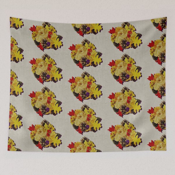 Item preview, Pattern Fall Floral burnt effect on burlap designed and sold by Eejee-SK.
