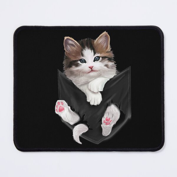 Item preview, Cute White Cat In Pocket designed and sold by ClareMadelane.