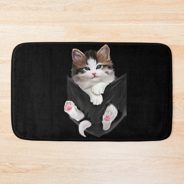 Item preview, Cute White Cat In Pocket designed and sold by ClareMadelane.