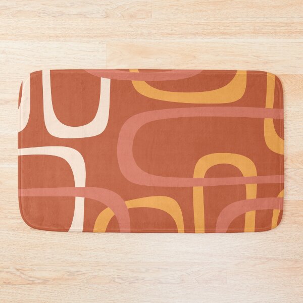 Item preview, Fine Loops Mid Century Modern Minimalist Pattern in Warm Terracotta Earth Tones designed and sold by kierkegaard.