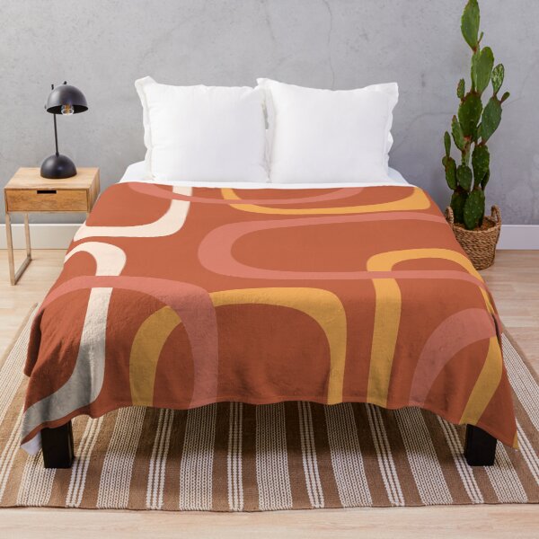 Item preview, Fine Loops Mid Century Modern Minimalist Pattern in Warm Terracotta Earth Tones designed and sold by kierkegaard.
