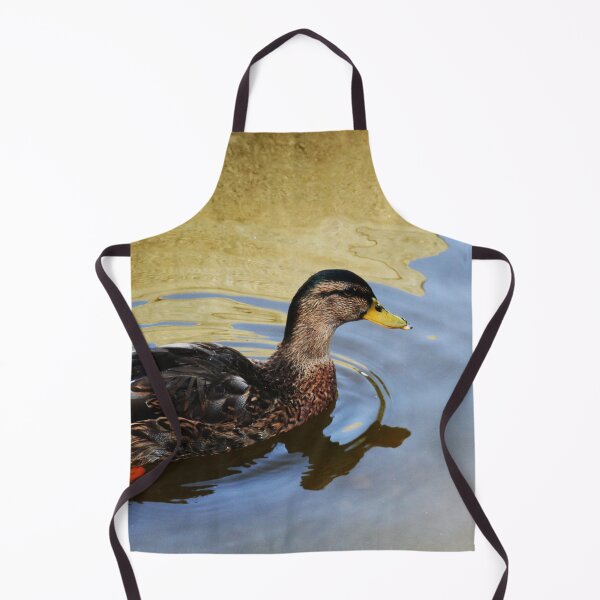Item preview, Duck swimming in a golden lake designed and sold by Anna Lemos.