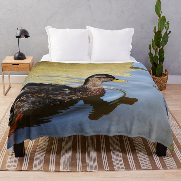 Item preview, Duck swimming in a golden lake designed and sold by Anna Lemos.