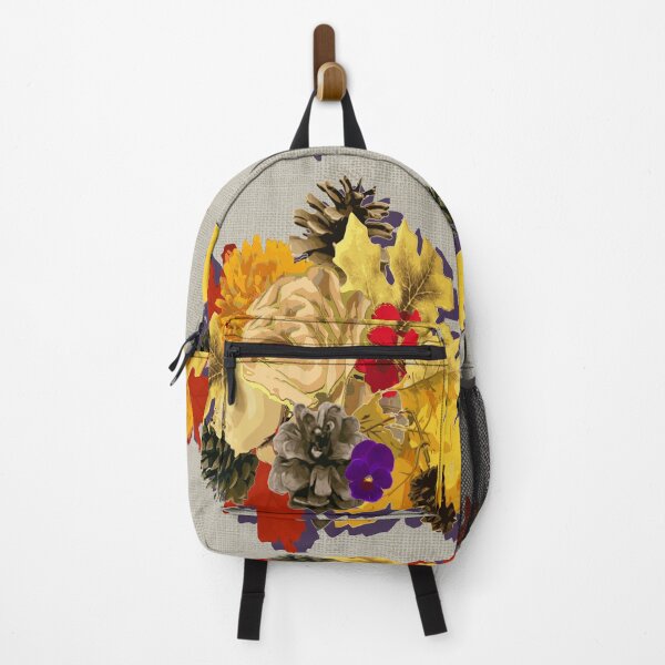 Aperçu de l'œuvre Automne Floral sur toile de jute sans effet créée et vendue par Eejee-SK.