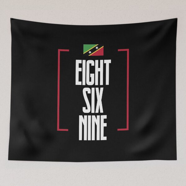 Item preview, Saint Kitts and Nevis Area Code Eight Six Nine 869 St Kitts Flag designed and sold by Uppercase Tees.