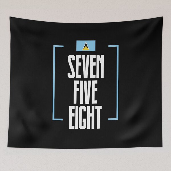 Item preview, Saint Lucia Area Code Seven Five Eight 758 St Lucia Flag designed and sold by Uppercase Tees.