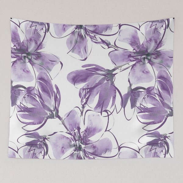 Item preview, Magnificent Magnolias Mixed Media Purple and Plum designed and sold by OByD.