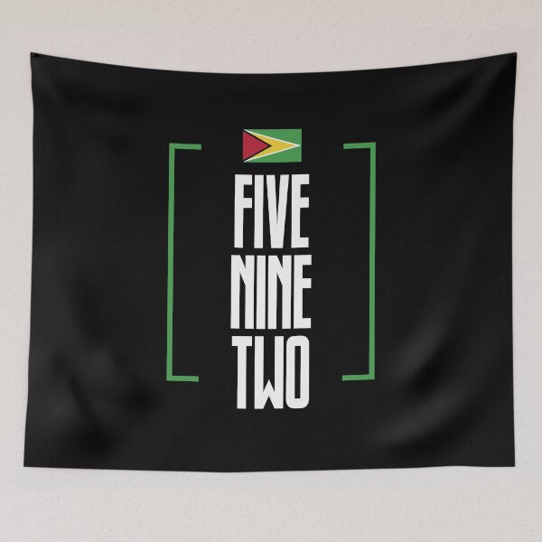 Item preview, Guyana Area Code Five Nine Two 592 Guyanese Flag designed and sold by Uppercase Tees.