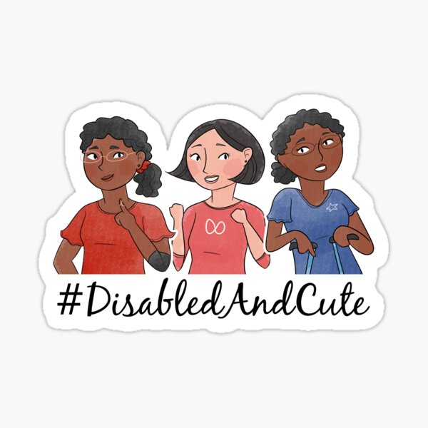 Disabled and Cute 3 Girls Sticker
