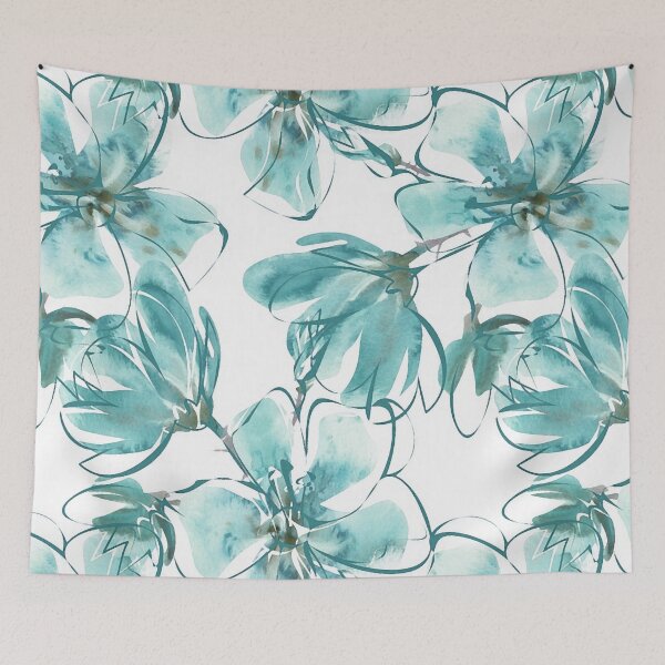 Item preview, Magnificent Magnolias Mixed Media in Teal designed and sold by OByD.