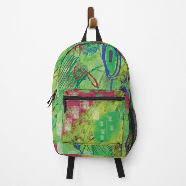 Item preview, Colorful abstract happy floral burst of colors in green, yellow, blue, purple, and magenta designed and sold by Jane Domenech.