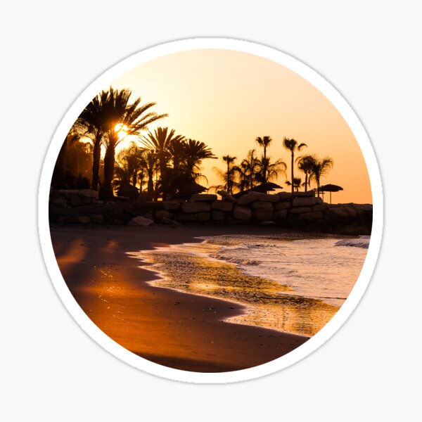 Golden Sunrise at the Beach Sticker
