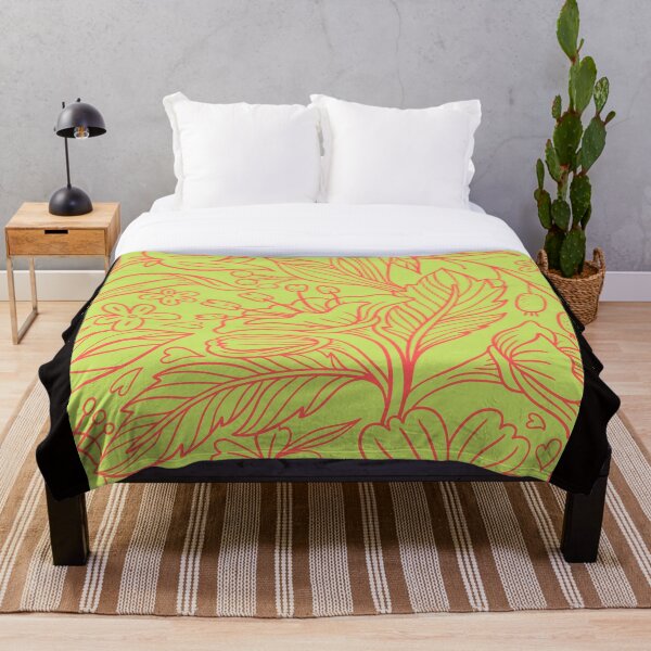 Item preview, Red florals on green  designed and sold by CreativeFrog.