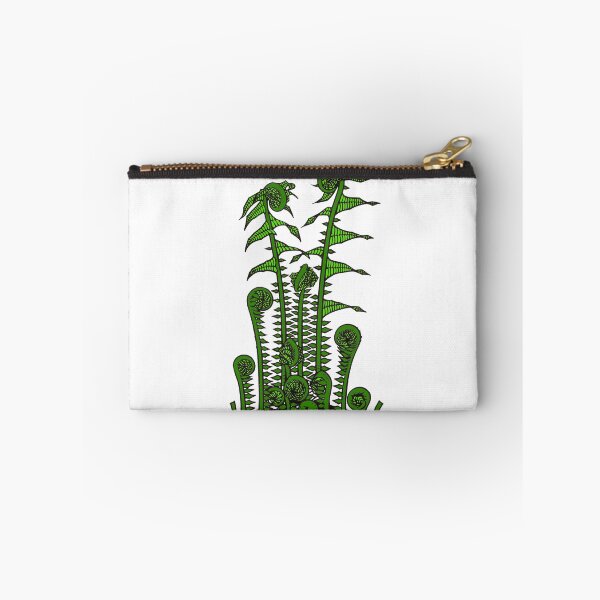 Item preview, Fern, Fiddle head fern woodcut Vintage illustration colorized designed and sold by blackdogshop.