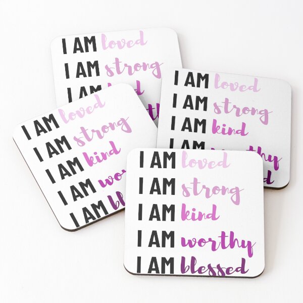 Item preview, Pink Positive Affirmation Self Care Confidence Design designed and sold by HappyClover.