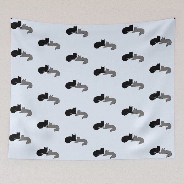 Item preview, Bree & Sel Lounging Around (Black & Grey Cats) designed and sold by andmarstan.