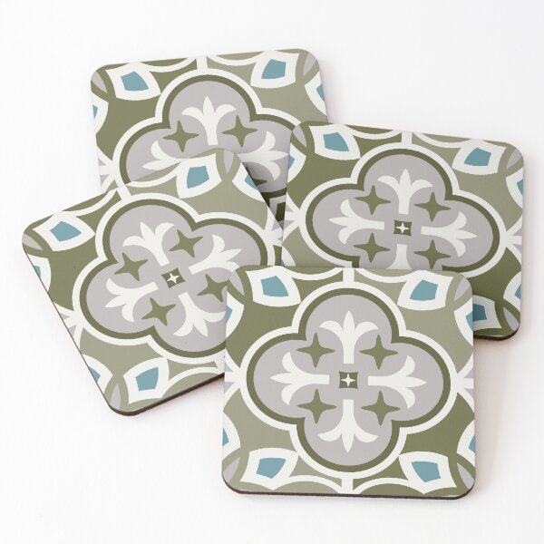 Item preview, Moroccan Tiles - Olive Green designed and sold by latheandquill.