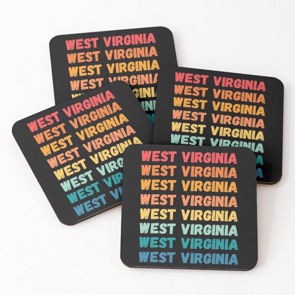 Artikelvorschau, WEST VIRGINIA - herhaalde retro vintage zonsondergangkleuren met een verontrust ontwerpeffect Grafisch T-shirt | Essentieel T-shirt entworfen und verkauft von printdot.