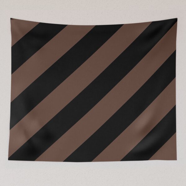Item preview, Medium Brown and Black Diagonal Stripe Pattern Pantone 2022 Trending Summer Color - Hue - Shade - Colour Downtown Brown 19-1223 designed and sold by ColorOfTheYears.