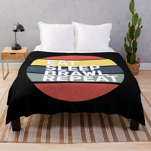 Aperçu de l'œuvre  RETRO CERCLE Eat Sleep Brawl Repeat 2021 : cadeau pour fille-cadeau pour maman - cadeau pour soeur créée et vendue par charaf19.