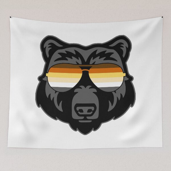 Item preview, Gay Bear wearing Bear Pride Flag Sunglasses designed and sold by Thelittlelord.