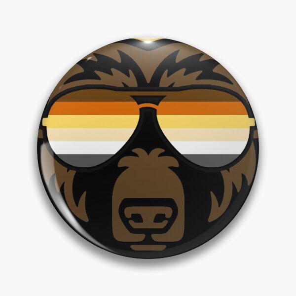 Item preview, Gay Bear wearing Bear Pride Flag Sunglasses designed and sold by Thelittlelord.