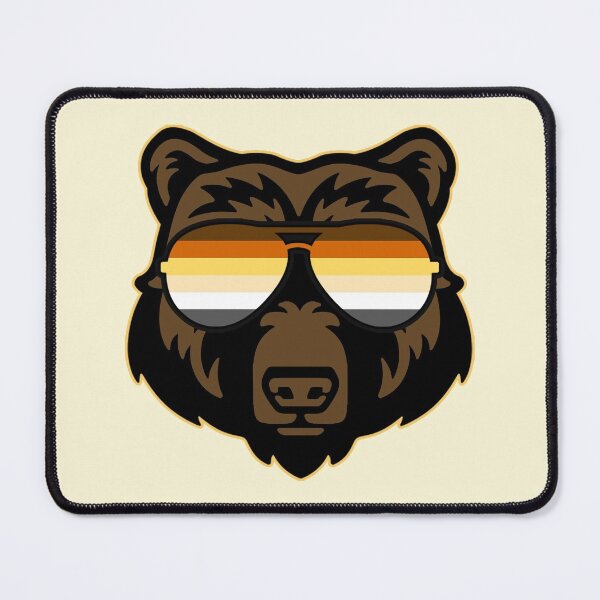 Item preview, Gay Bear wearing Bear Pride Flag Sunglasses designed and sold by Thelittlelord.