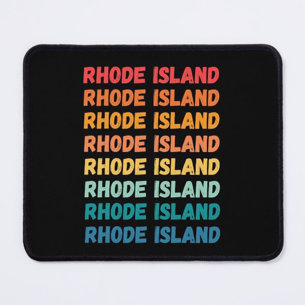 Item preview, RHODE ISLAND - repeated retro vintage sunset colors with a distressed design effect Graphic T-Shirt | Essential T-shirt designed and sold by printdot.