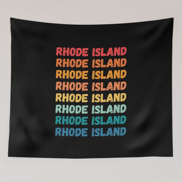 Item preview, RHODE ISLAND  - repeated retro vintage sunset colors with a distressed design effect Graphic T-Shirt | Essential T-shirt designed and sold by printdot.