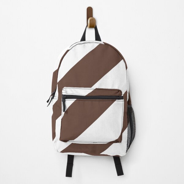 Item preview, Medium Brown and White Diagonal Stripe Pattern Pantone 2022 Trending Summer Color - Hue - Shade - Colour Downtown Brown 19-1223 designed and sold by ColorOfTheYears.
