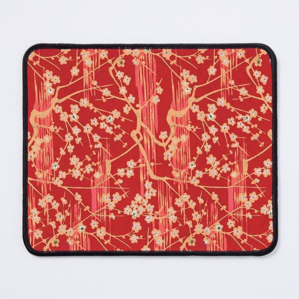 Item preview, SAKURA FLOWERS IN RED  Antique Japanese Floral Pattern designed and sold by BulganLumini.