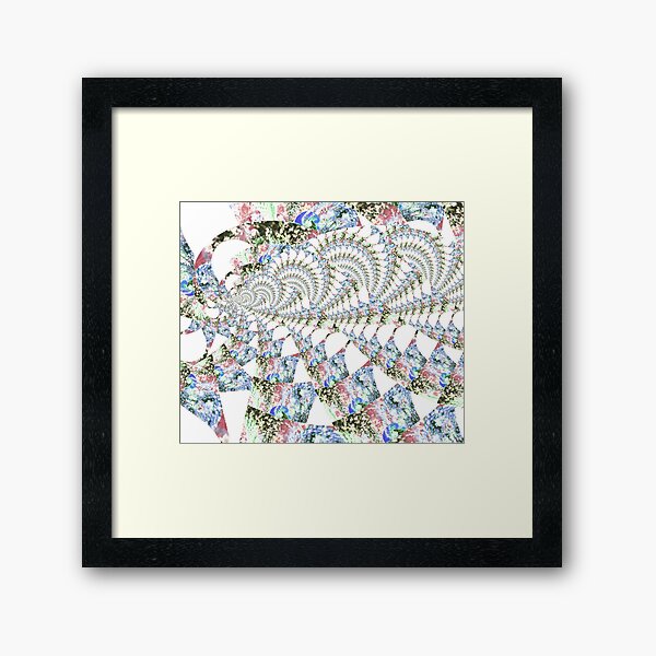 'Cellia (Lilly)'-V.3 Psychedelic/ fractal wave pattern digital painting by The Raumier Framed Art Print