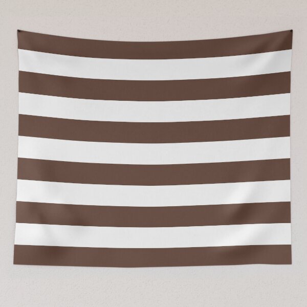 Item preview, Medium Brown and White Horizontal Stripe Pattern Pantone 2022 Trending Summer Color - Hue - Shade - Colour Downtown Brown 19-1223 designed and sold by ColorOfTheYears.