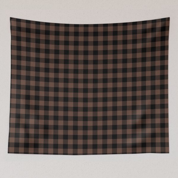 Item preview, Medium Brown and Black Buffalo Plaid Pattern Pantone 2022 Trending Summer Color - Hue - Shade - Colour Downtown Brown 19-1223 designed and sold by ColorOfTheYears.