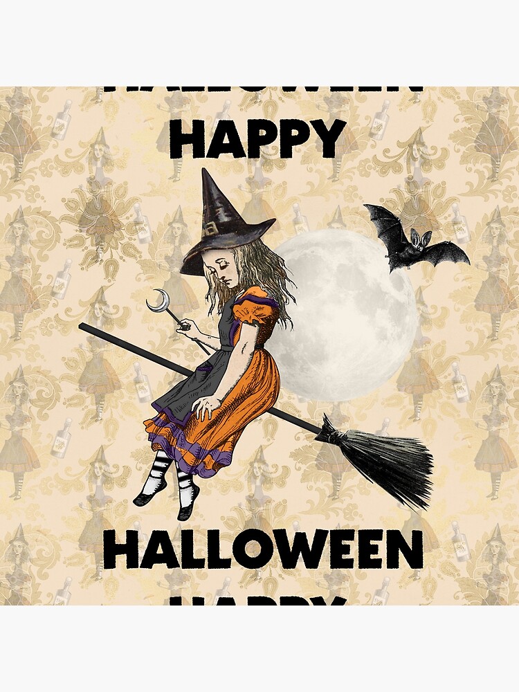 Vintage Alice in Wonderland Witchy Happy Halloween