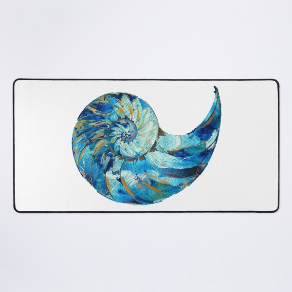 Item preview, Tropical Blue Art - Nautilus Shell Bleu 2 - Sharon Cummings Artist designed and sold by Sharon Cummings Art.