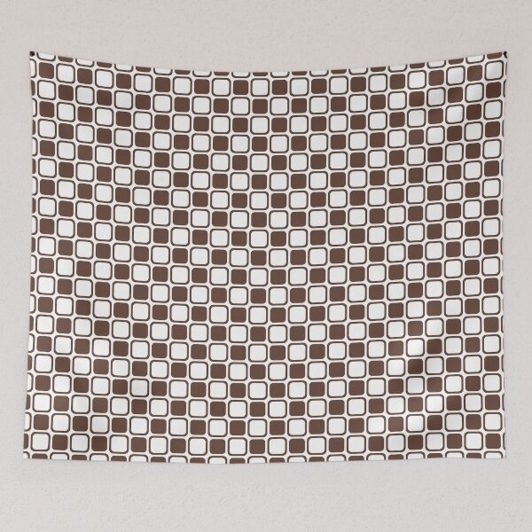 Item preview, Medium Brown and White Checkerboard Pattern Pantone 2022 Trending Summer Color - Hue - Shade - Colour Downtown Brown 19-1223 designed and sold by ColorOfTheYears.