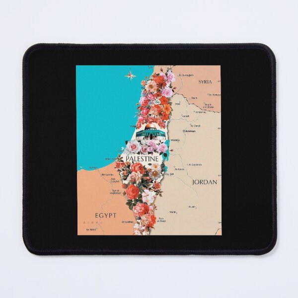 Item preview, Floral Roses Palestine Map Proud Palestinian Map Cities Al Quds Large City In Palestine County designed and sold by Dr.YesOrNo.