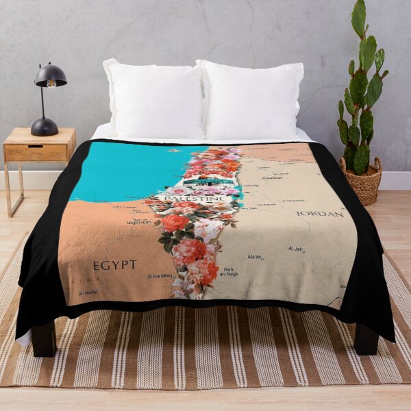 Item preview, Floral Roses Palestine Map Proud Palestinian Map Cities Al Quds Large City In Palestine County designed and sold by Dr.YesOrNo.