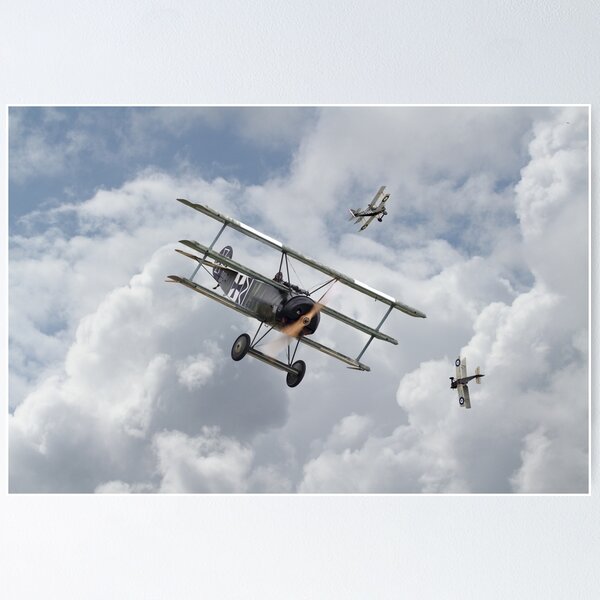 Vista previa del artículo con la obra «Primera Guerra Mundial - Fokker Dr1 - Predator», diseñado y vendido por Pat Speirs.