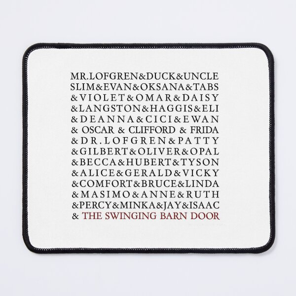 Item preview, Swinging Barn Door (Character List) designed and sold by SAMGordonART.