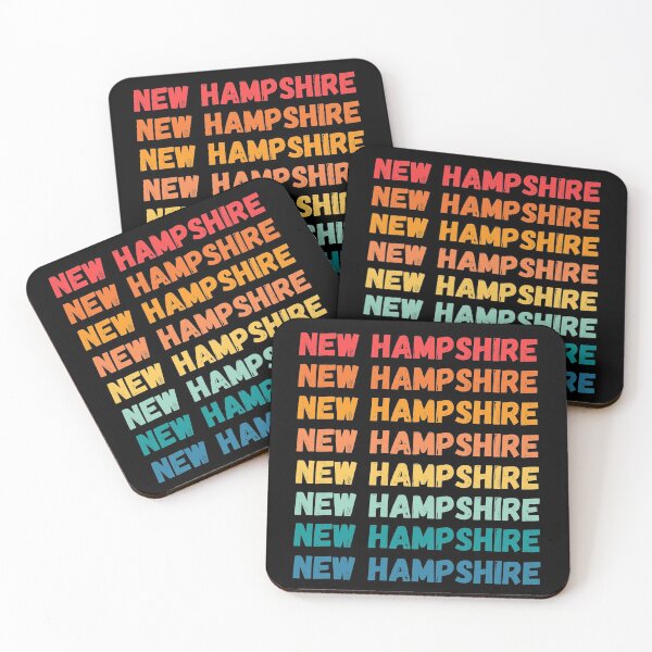 Artikelvorschau, NEW HAMPSHIRE - herhaalde retro vintage zonsondergangkleuren met een verontrust ontwerpeffect Grafisch T-shirt | Essentieel T-shirt entworfen und verkauft von printdot.